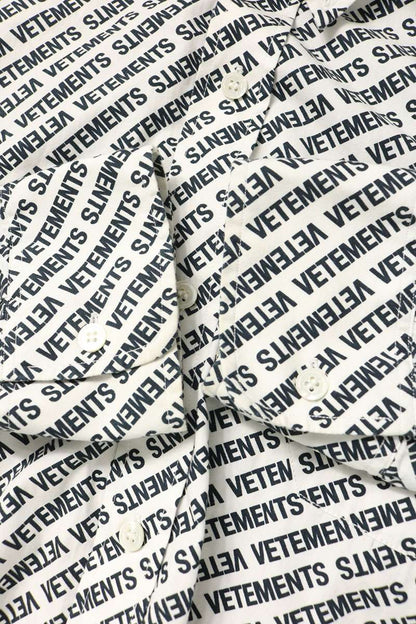 Vetements 18SS All-Over Logo Print Oversized Shirt Size S