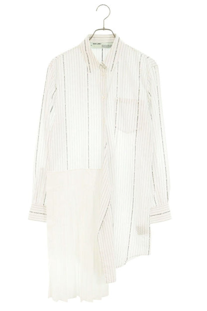 OFF-WHITE Asymmetrical Stripe Long Shirt White Size 40