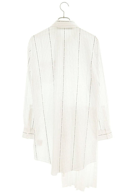 OFF-WHITE Asymmetrical Stripe Long Shirt White Size 40