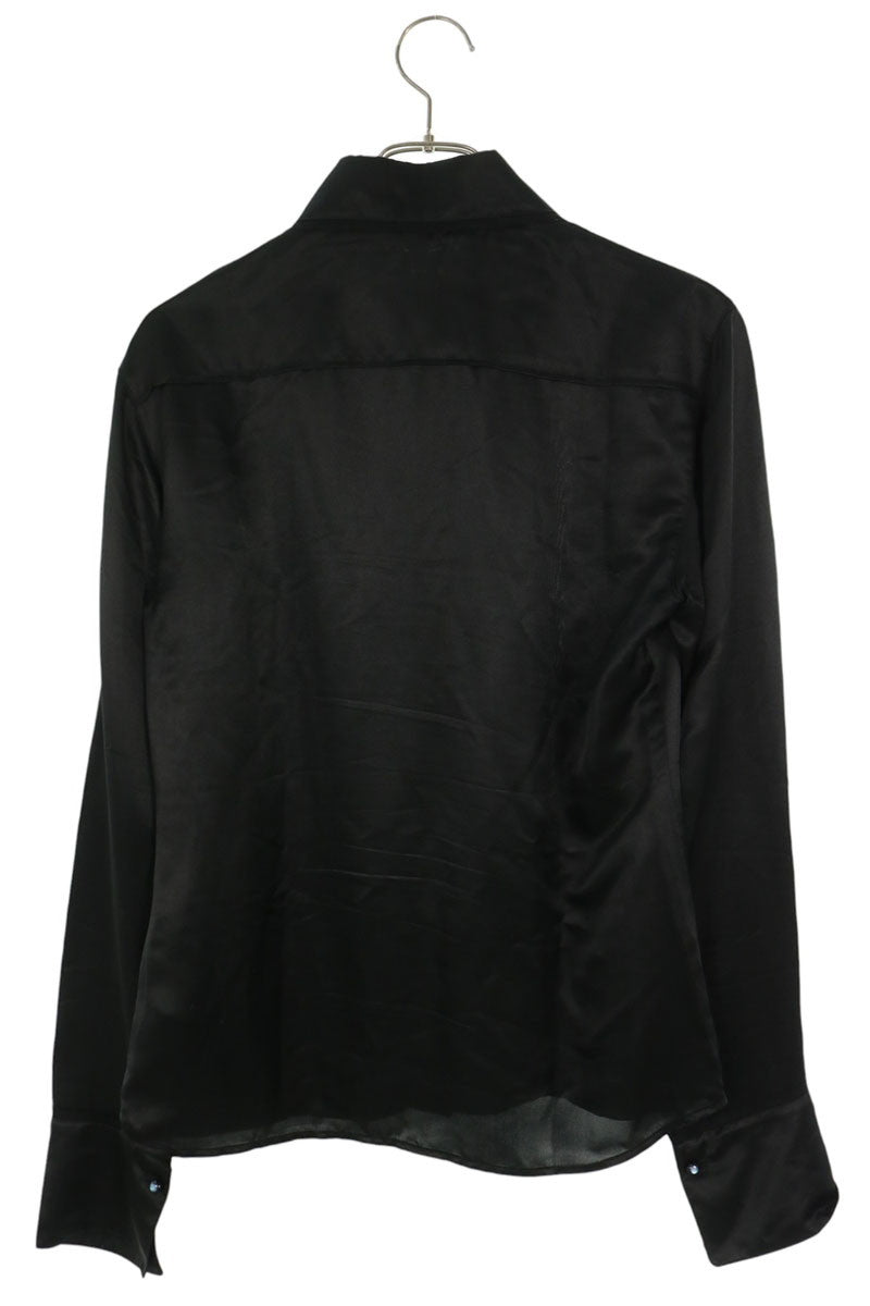 ACNE STUDIOS Rayon Silk Long Sleeve Shirt Black Size 36