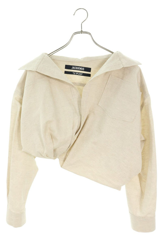 JACQUEMUS 22AW Cropped Linen Long Sleeve Shirt Size 36