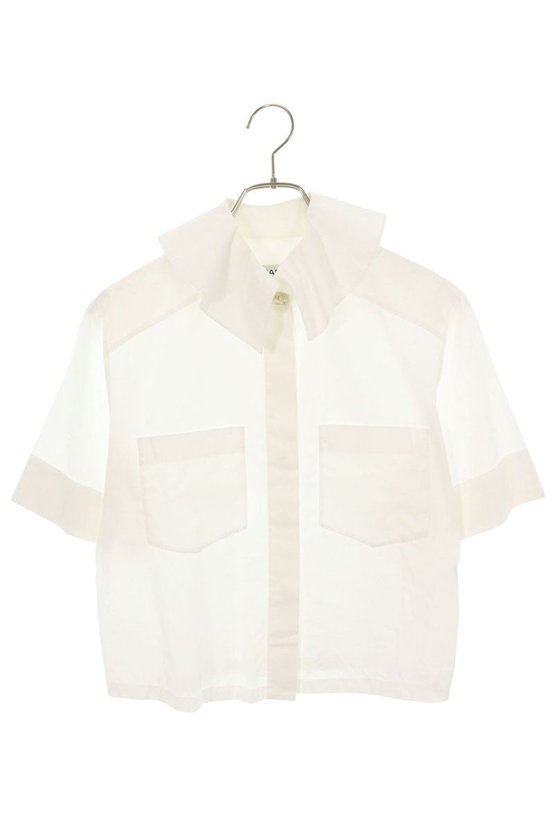 Chanel Coco Mark Button Big Collar Shirt White Size 36
