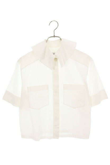 Chanel Coco Mark Button Big Collar Shirt White Size 36