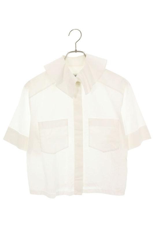 Chanel Coco Mark Button Big Collar Shirt White Size 36