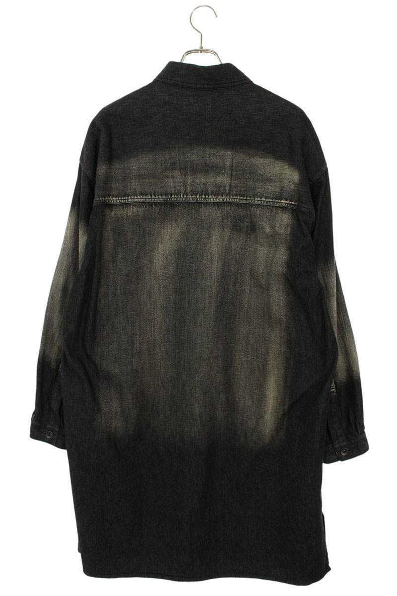 Yohji Yamamoto Spotted Denim Big Gown Blouse Black Size 2