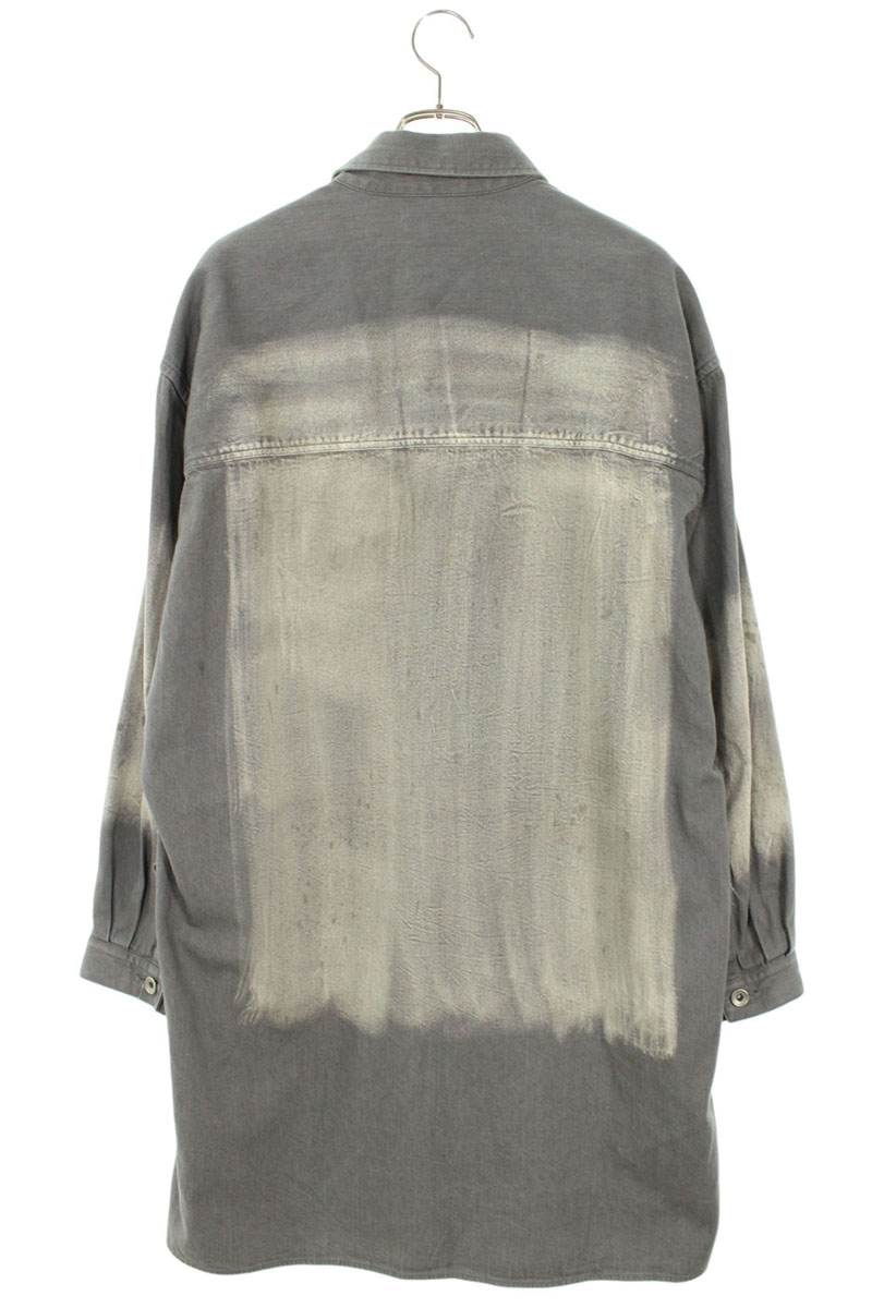 Yohji Yamamoto Spotted Denim Big Gown Blouse Gray Size 2