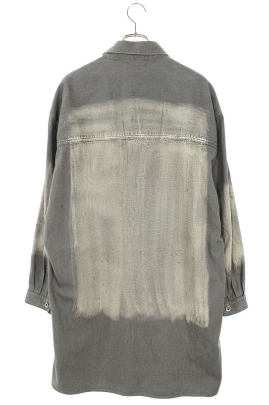 Yohji Yamamoto Spotted Denim Big Gown Blouse Gray Size 2