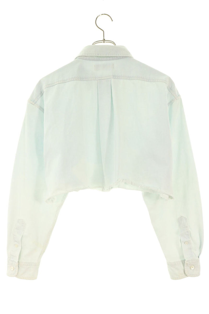 Miu Miu Light Blue Vintage Denim Sleeve Shirt Size 38