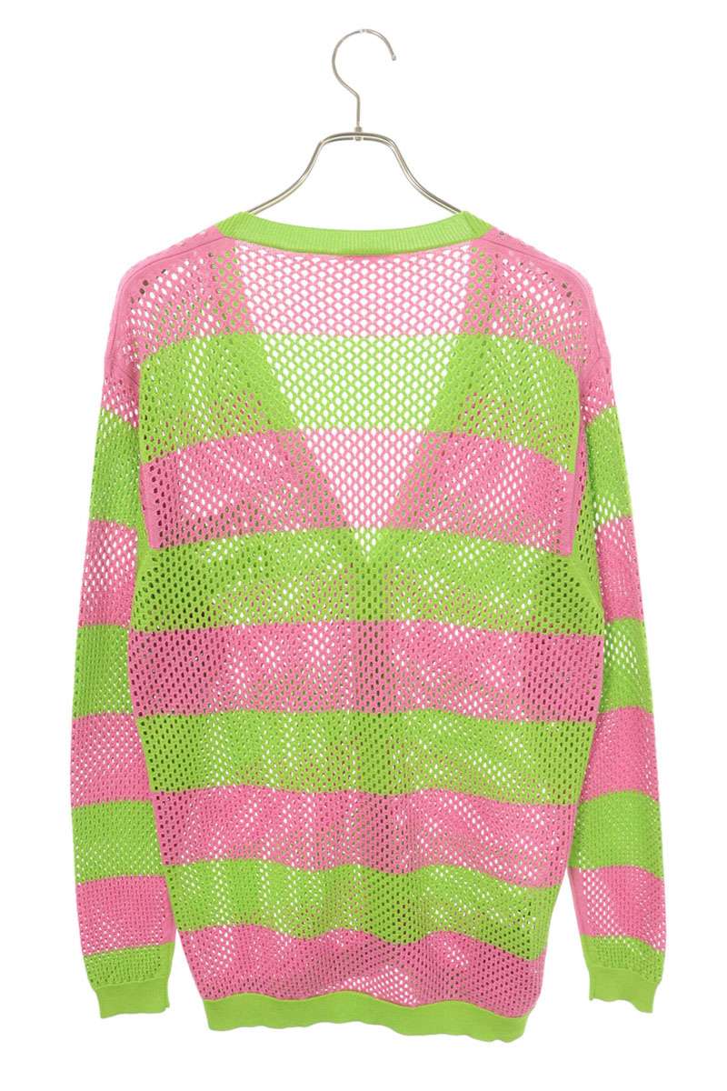 Miu Miu Logo Embroidered Border Mesh Silk Green Pink Size 38