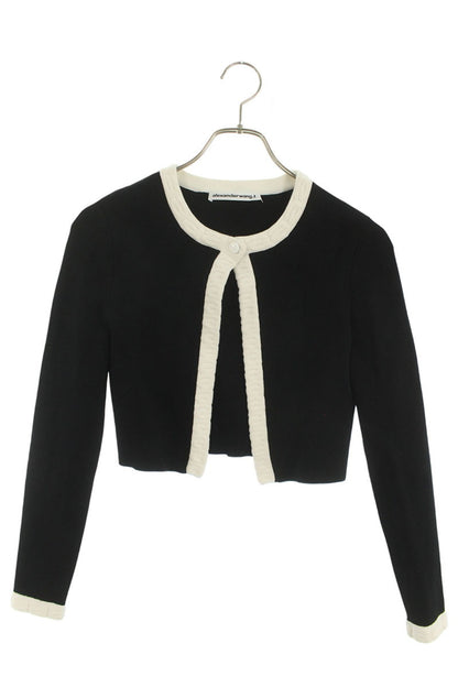 Alexander Wang Cropped Logo Cardigan Black Size XS