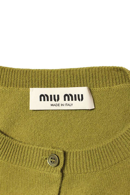 Miu Miu Argyle Cashmere Knit Cardigan Green Size 36