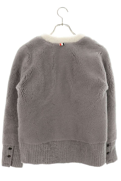 Thom Browne Shearling Mouton Trim Cardigan Grey Size 38