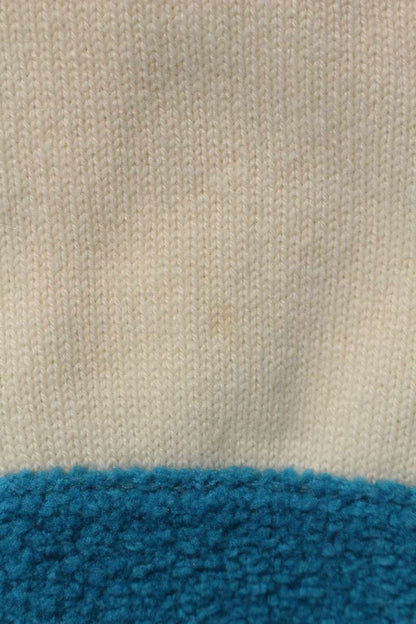 Chanel Cashmere Blend White Blue Cardigan Size 42