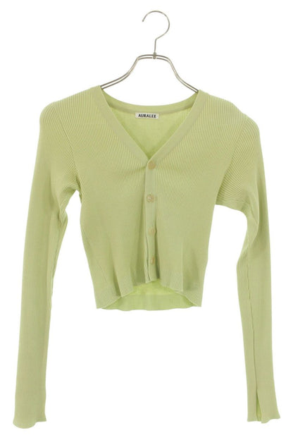 Auralee Light Green High-Gauge Rib Cotton Cardigan Size 0