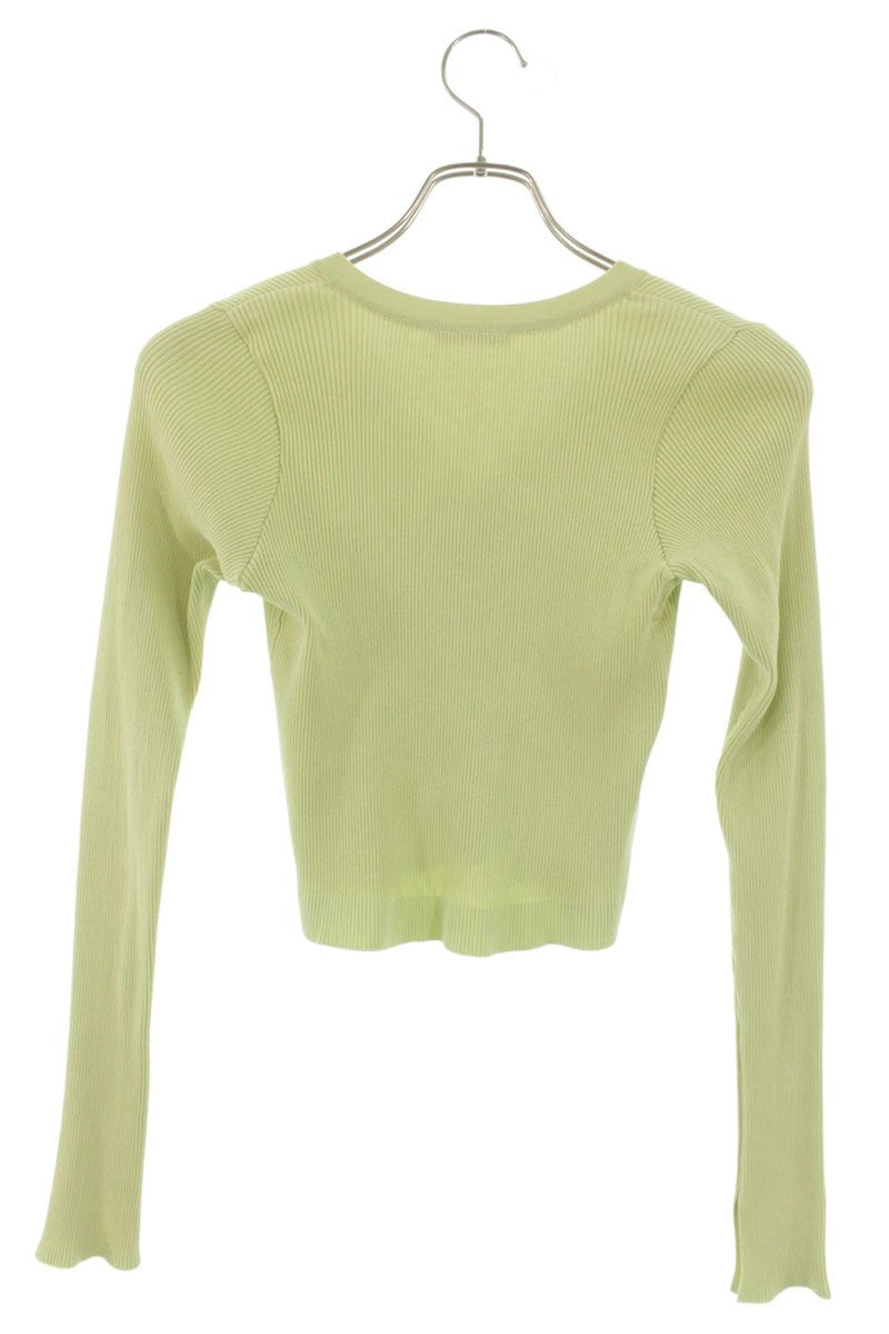 Auralee Light Green High-Gauge Rib Cotton Cardigan Size 0
