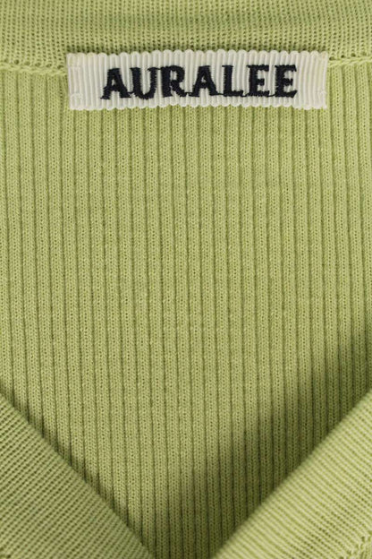 Auralee Light Green High-Gauge Rib Cotton Cardigan Size 0