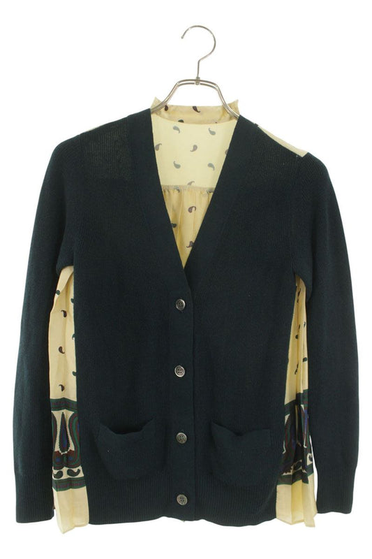 Sacai Paisley Pleat Panel Cardigan Multi Size 1