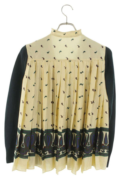 Sacai Paisley Pleat Panel Cardigan Multi Size 1