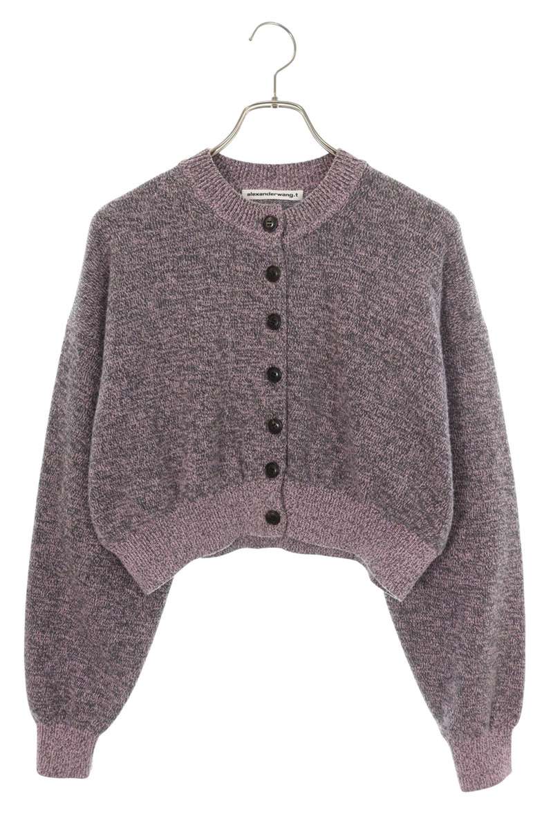 T by Alexander Wang Purple Embossed Logo Cardigan Size XS