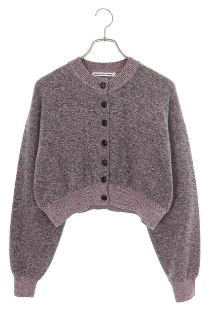 T by Alexander Wang Purple Embossed Logo Cardigan Size XS