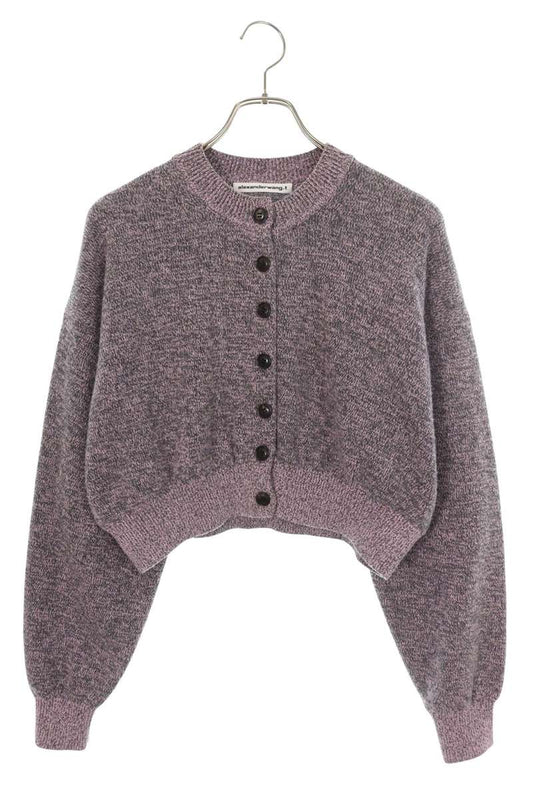 T by Alexander Wang Purple Embossed Logo Cardigan Size XS