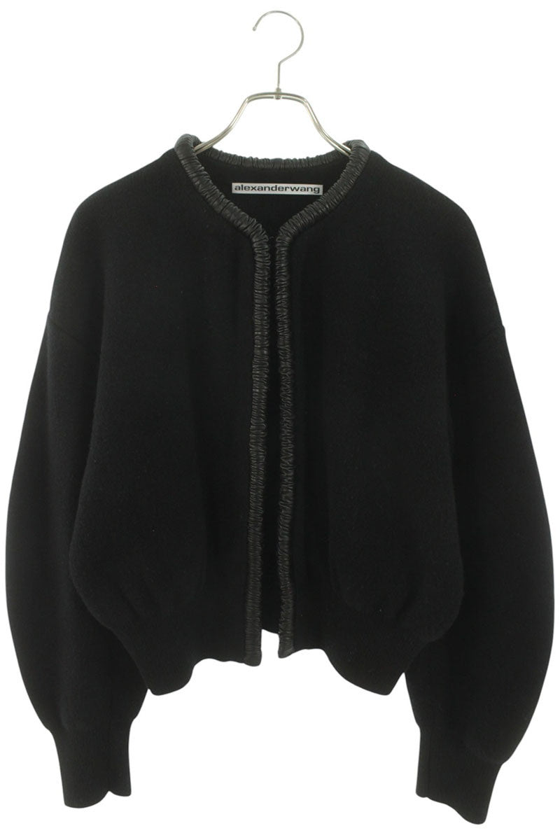 Alexander Wang Leather Trim Cardigan Black Size S