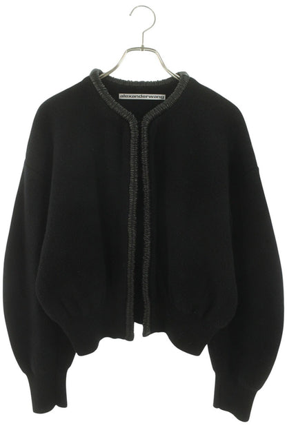Alexander Wang Leather Trim Cardigan Black Size S