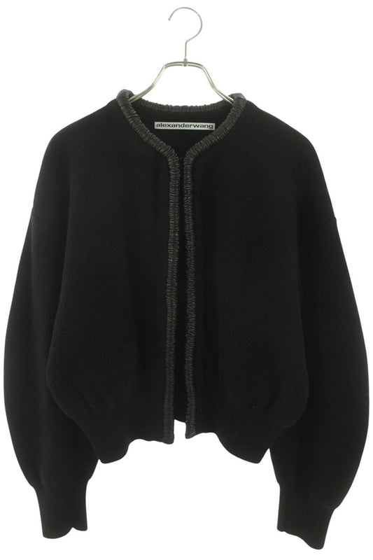 Alexander Wang Leather Trim Cardigan Black Size S