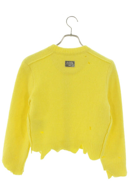 Acne Studios Yellow Distressed Wool Mohair Cardigan Size XS