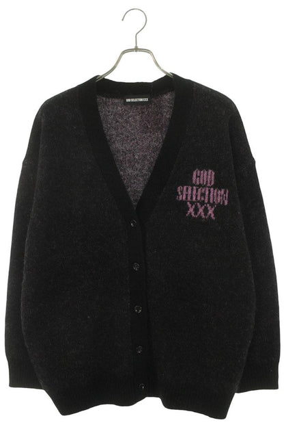 Japanese Brand Logo Design Mohair Cardigan Black Size FREE
