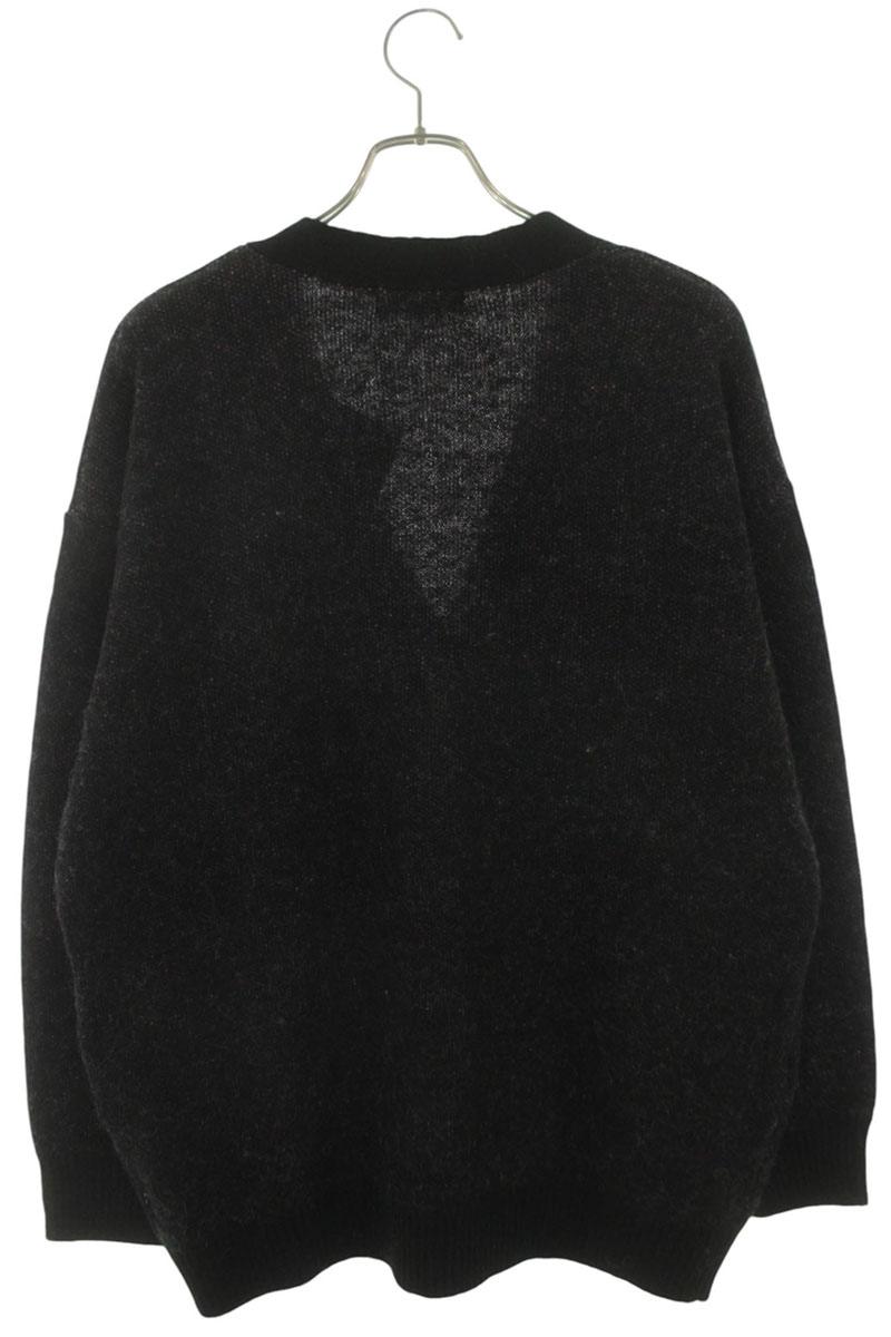Japanese Brand Logo Design Mohair Cardigan Black Size FREE
