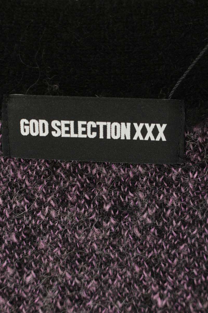 Japanese Brand Logo Design Mohair Cardigan Black Size FREE