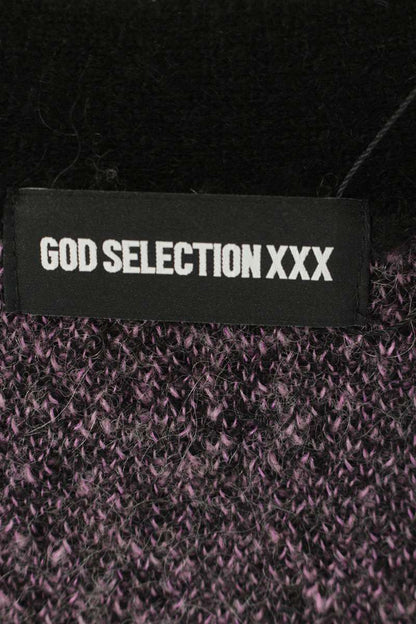 Japanese Brand Logo Design Mohair Cardigan Black Size FREE