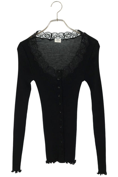 Saint Laurent Paris Wool Silk Lace Cardigan Black Size S