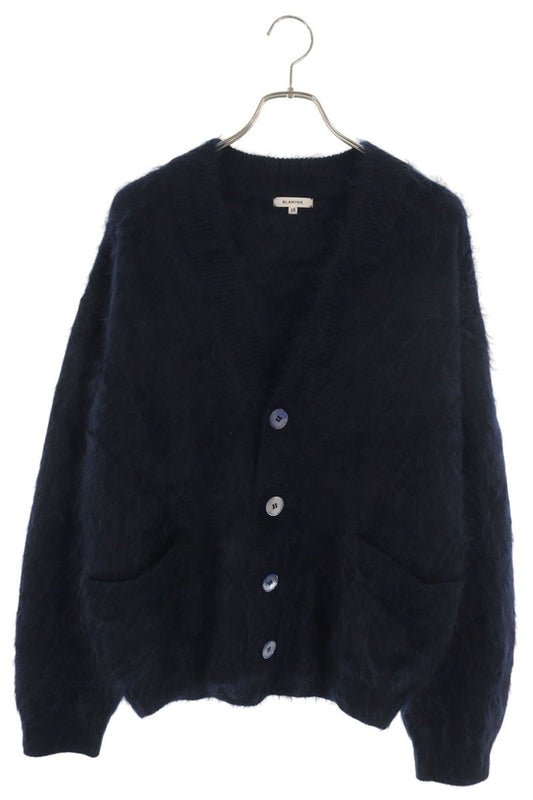 Vintage BLAMINK Cashmere Fur V-Neck Cardigan Navy Size 38