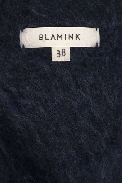 Vintage BLAMINK Cashmere Fur V-Neck Cardigan Navy Size 38