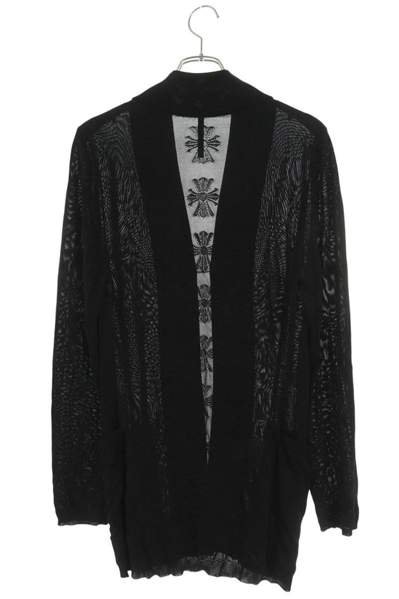 Chrome Hearts Rayon Long Cardigan Black Silver Size S