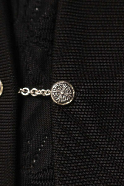 Chrome Hearts Rayon Long Cardigan Black Silver Size S