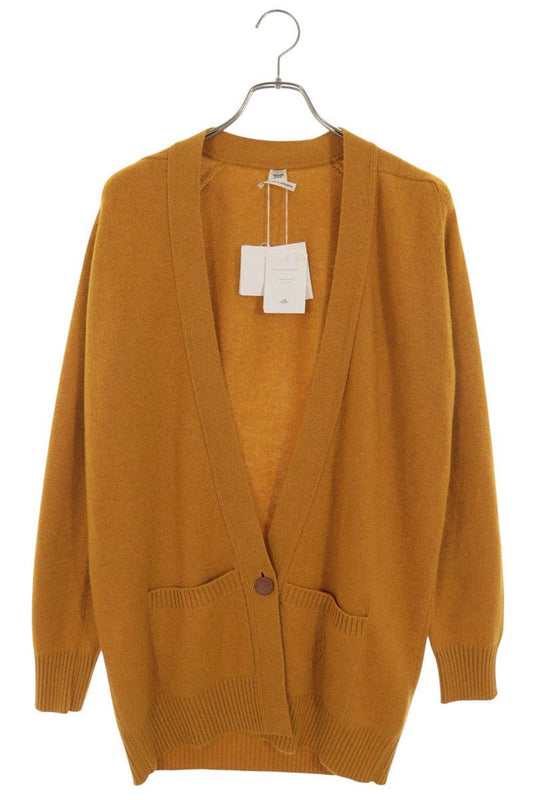Hermes Yellow Cashmere Knit Cardigan Size 40
