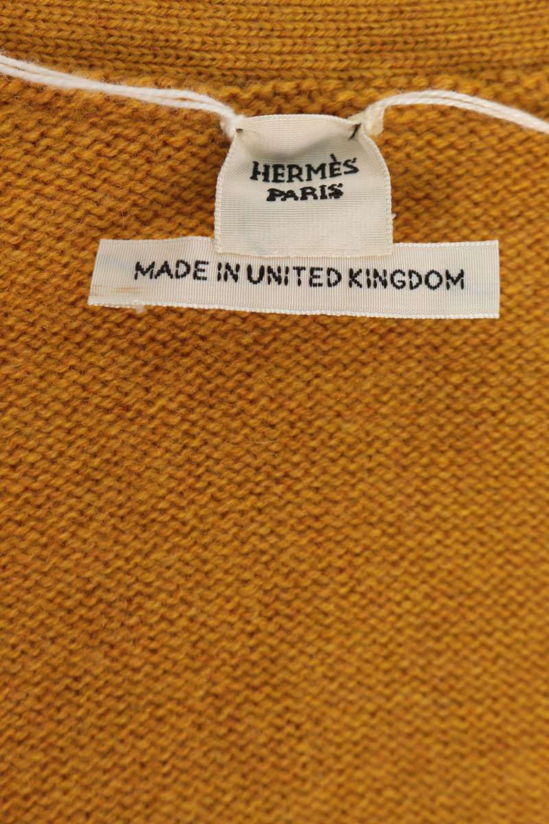 Hermes Yellow Cashmere Knit Cardigan Size 40
