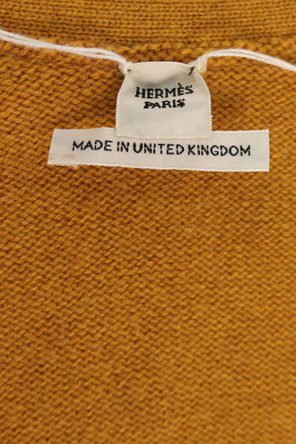Hermes Yellow Cashmere Knit Cardigan Size 40