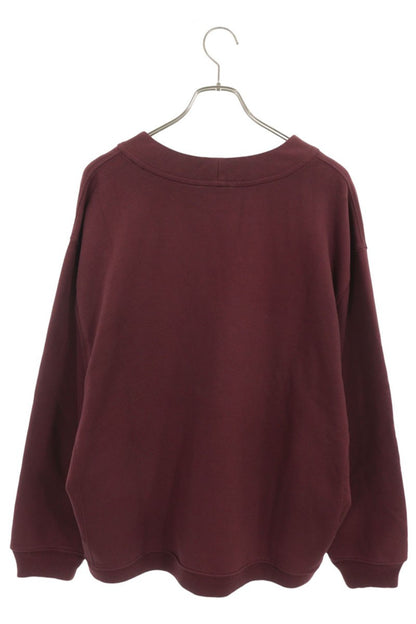 Miu Miu Bordeaux Logo Patch Cotton Sweat Cardigan Size M