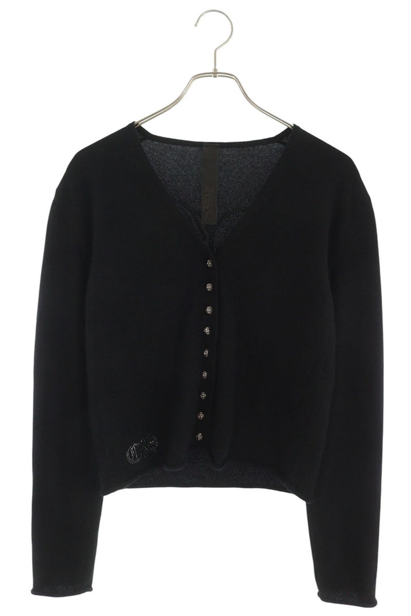 Chrome Hearts Rhinestone Heart Cashmere Cardigan Size S