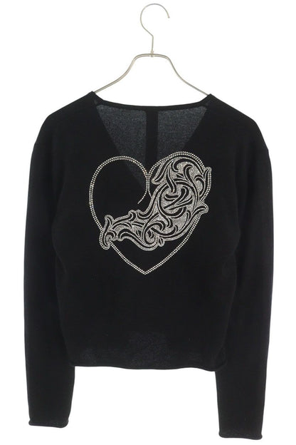 Chrome Hearts Rhinestone Heart Cashmere Cardigan Size S