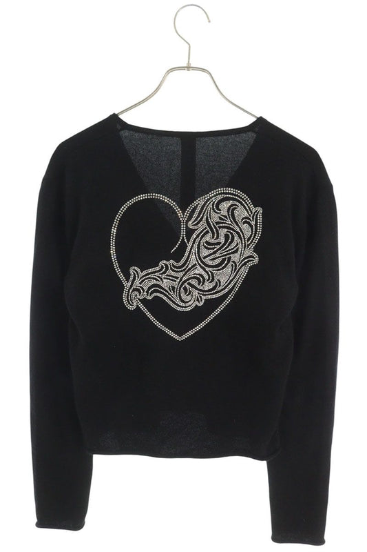 Chrome Hearts Rhinestone Heart Cashmere Cardigan Size S