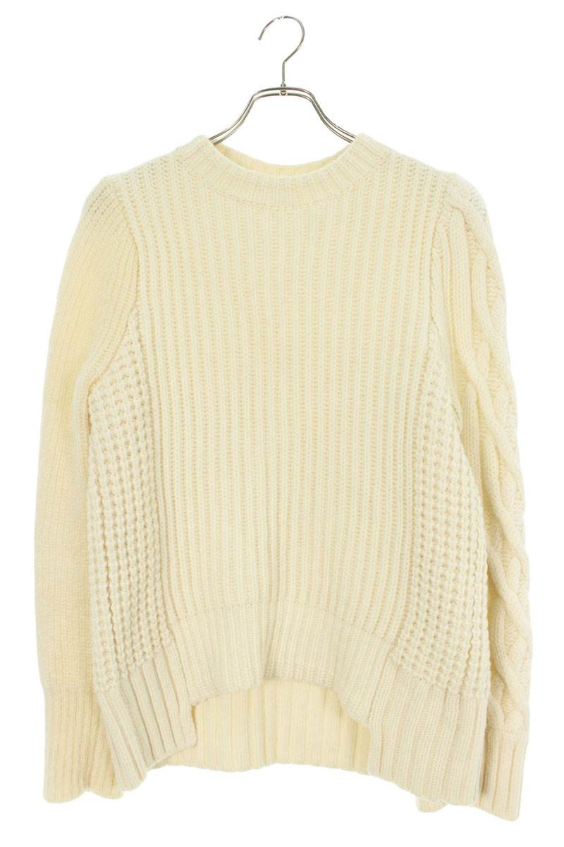 Sacai White Wool Mohair Blend Sweater Size 1