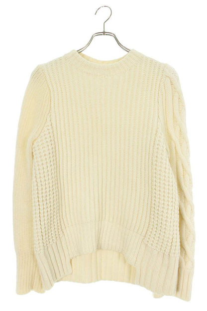 Sacai White Wool Mohair Blend Sweater Size 1