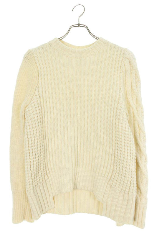 Sacai White Wool Mohair Blend Sweater Size 1
