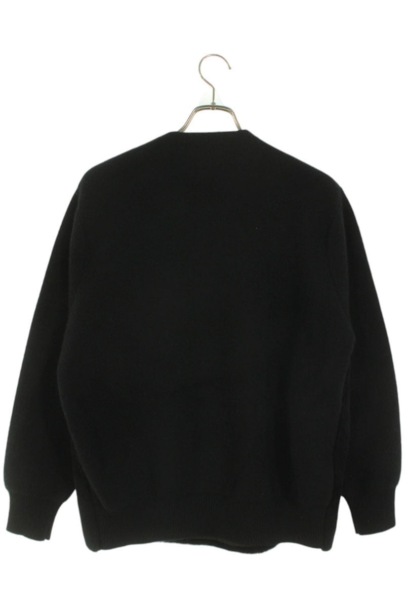 Prada Black Cashmere Fur Logo Sweater Size 36