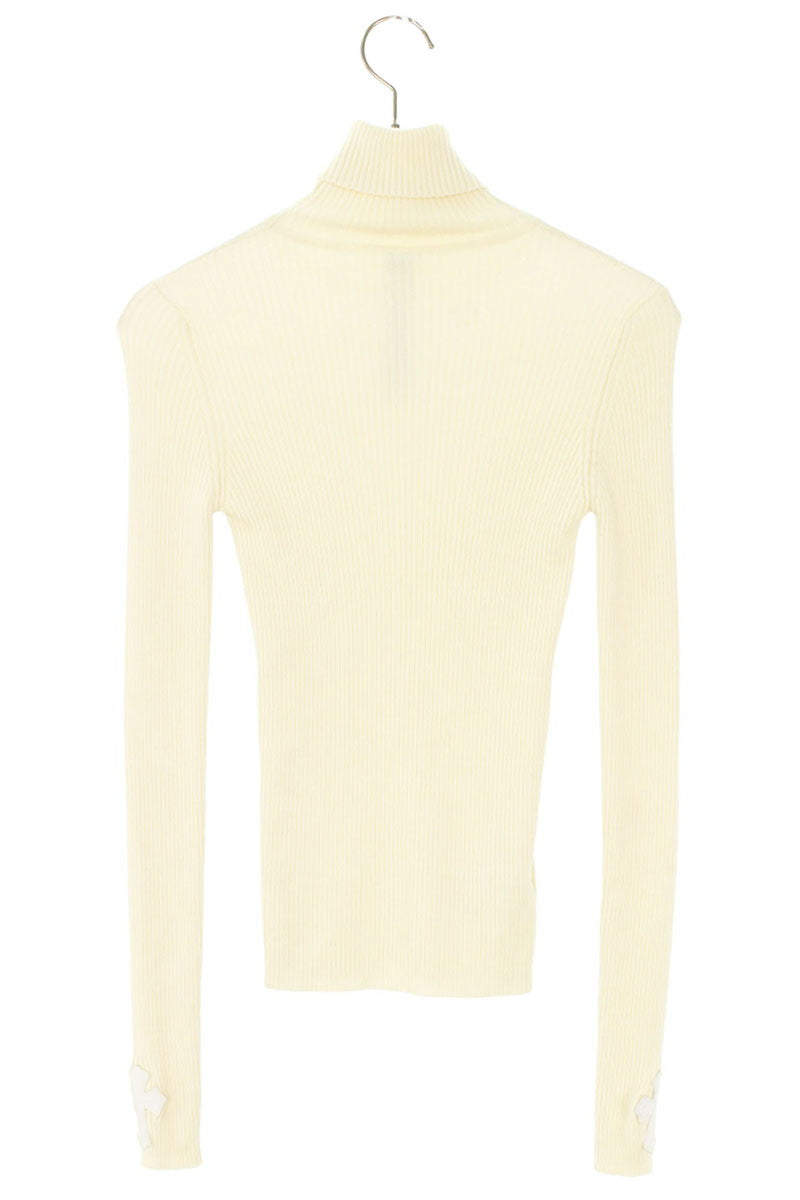 Chrome Hearts Cashmere Turtleneck Sweater Patch White Size M